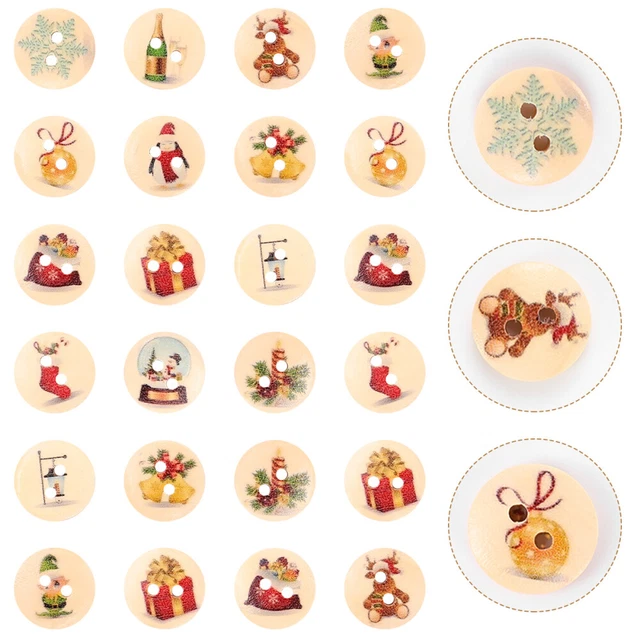 200 Pcs Bouton Flocon De Neige Boutons De Noël Album D'enfants Sapin De Noël
