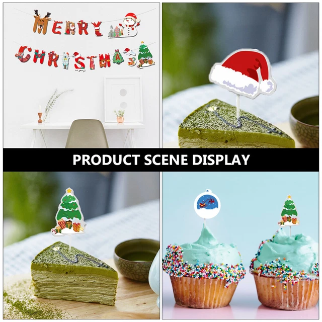 1Set dekorative hängende Flaggen Cake Toppers Schöne Festivalversorgung für Weih 3