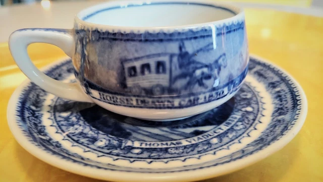 ANTIQUE Baltimore Ohio Railroad China Demitasse Cup&Saucer, Lamberton, excellent