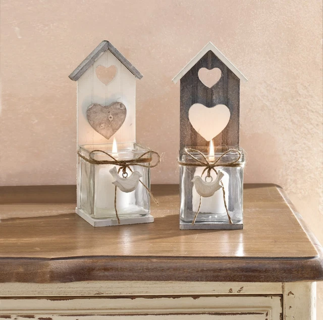 Salvare Set 2x Windlicht " Uccelli ", 2er Set Candela Bagliore Luce Lampada