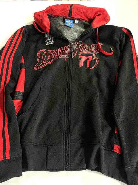 Adidas Star Wars Death Star 77 Zip Up Hoodie Hooded Jacket.  Large. Pre-owned