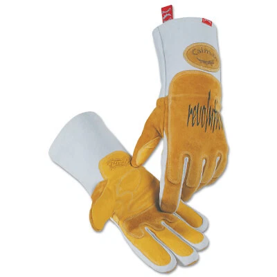 Revolution Welding Gloves, Goat Grain Leather, X-Large, White/Brown Caiman