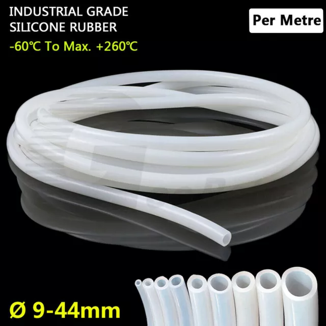 OD 9-44mm Industrial White Silicone Rubber Tubing Hose Pipe High Temp Per Metre