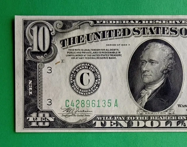 F-2006C Series 1934A Philadelphia UNC Uncirculated $10 Ten Dollar Bill