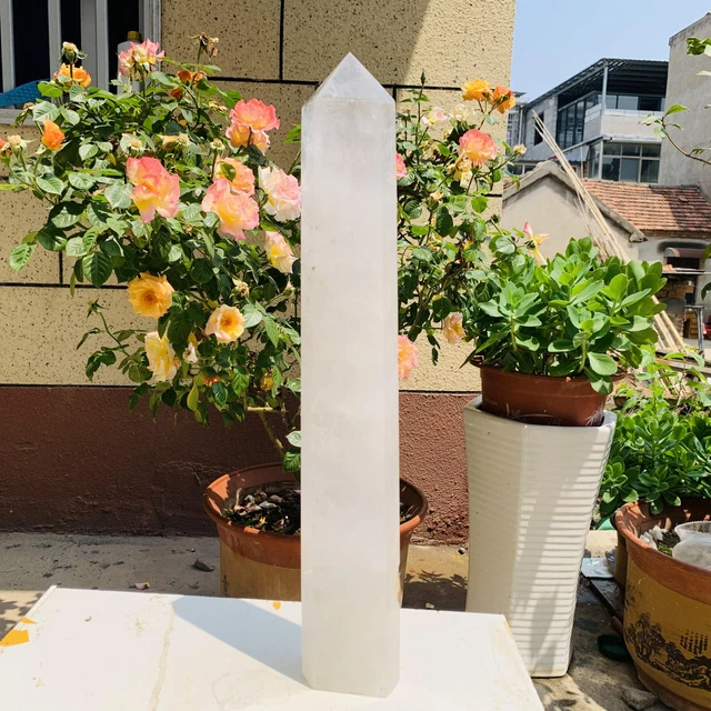 6.19LB Natural Clear Quartz Obelisk Quartz Cystal Point Wand Tower