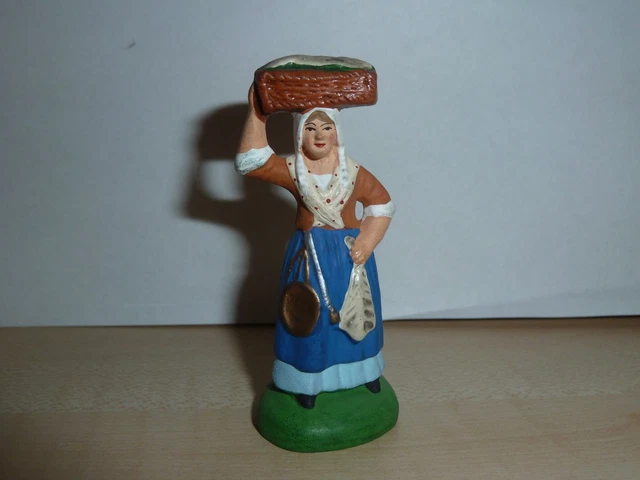 Santon Carbonel Terre Cuite Ancien – Barthoumie, 6 Cm, Belle Patine