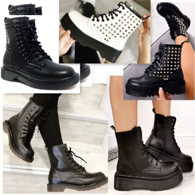 STIVALI DONNA UOMO Stivaletti Bassi Anfibi Stringati Lacci