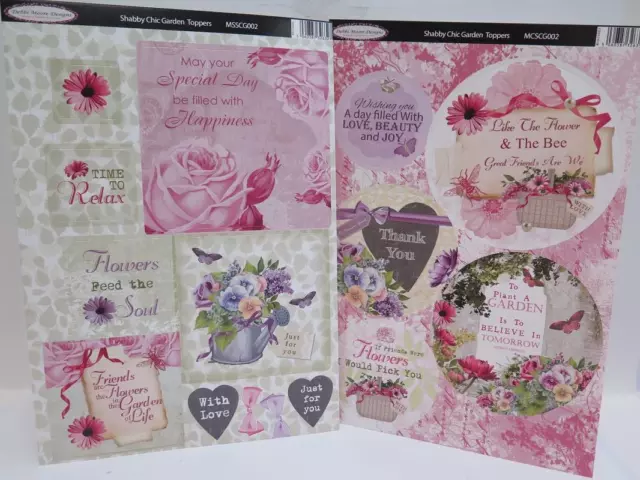 Debbi Moore Shabby Chic Die Cut Garden Toppers Sentiments (5 Sheets) JLH092