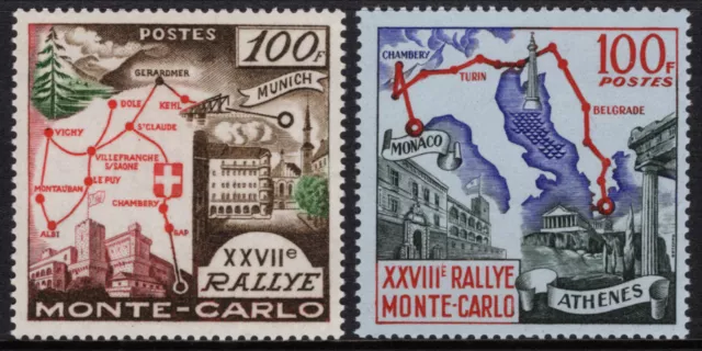 Monaco 1958/59 27th & 28th Monte Carlo Rally SG 597 & SG 614 Cat £24 MNH