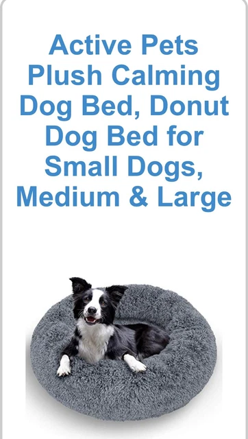 Active Pets Plush Calming Dog Bed, Donut Dog Bed for Small Dogs, Medium & Large