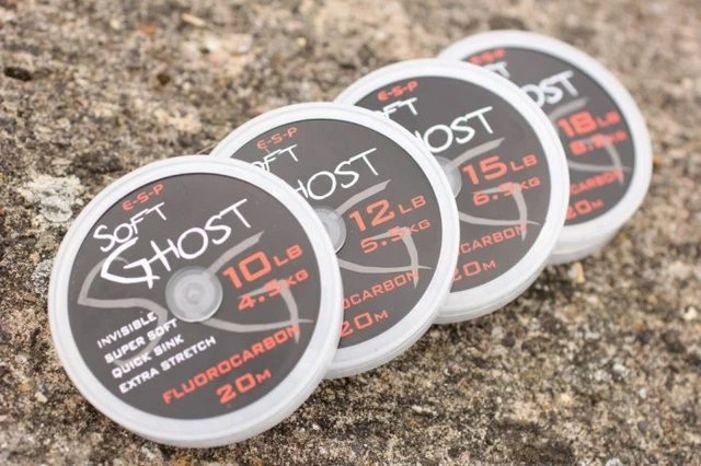 ESP Soft Ghost Fluorocarbon Carp Hooklink 20m spools  *ALL SIZES  *PAY 1 POST*