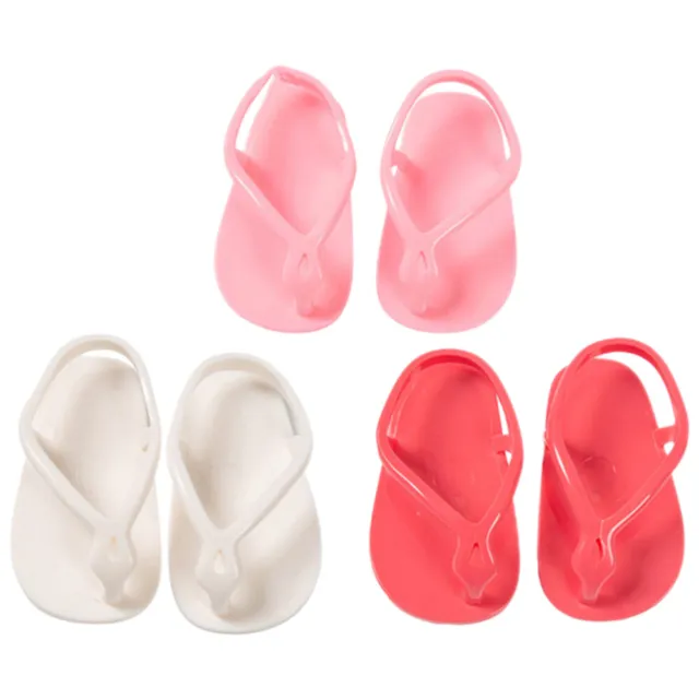 3 Pairs Plastic Baby Creative Mini Shoes Girls Doll Playset Toy