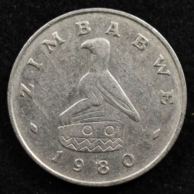 Zimbabwe 10 Cents 1980, Coin, Km# 3, Bird Stsatue, Baobab Tree, Inv#F424