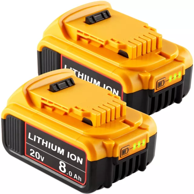 2Pack For DeWalt 20V 20 Volt Max XR 8.0AH Lithium Ion Battery DCB206-2 DCB205-2