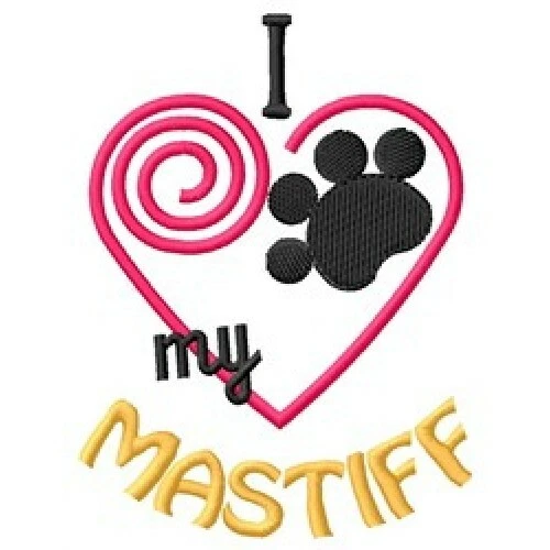 I "Heart" My Mastiff Short-Sleeved T-Shirt 1441-2 Size S - XXL