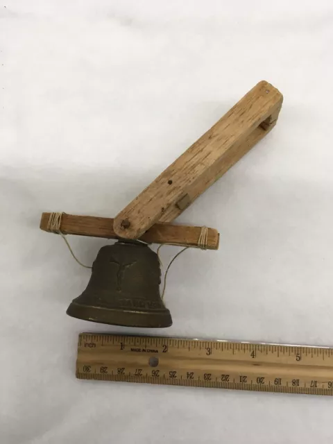 Vintage 1950 IHS Bell Solid Brass Hand Bell