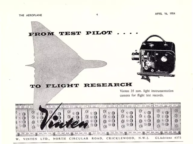 Aab1) Advert 5X8" Vinen 35Mm Licht Instrumentenkamera - W Vinten Ltd