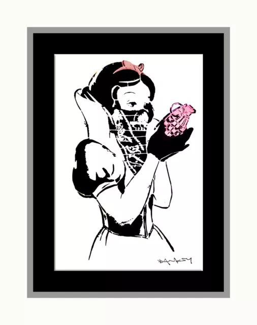 Graffiti Snow White Grenade Dismaland Banksy Art Poster Print