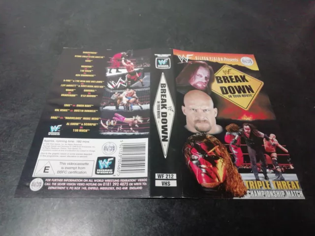 SLEEVE ONLY WF212 - WWF Breakdown In Your House 1998 UK VHS Video WWE Wrestling