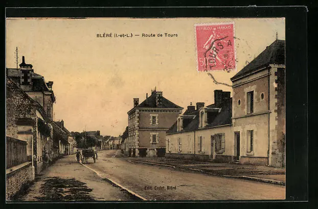 CPA Bléré, Route de Tours