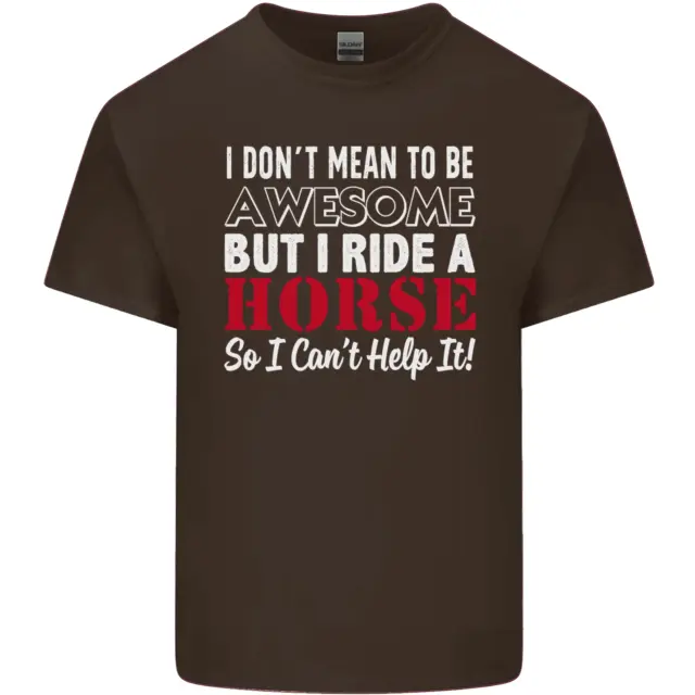 T-shirt top da uomo in cotone I Dont Mean to Be I Ride a Horse 7