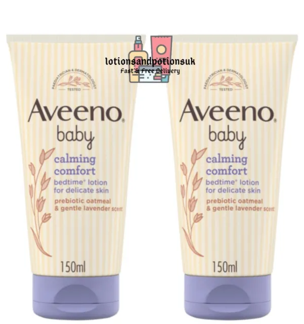 2 x Aveeno Baby CALMING COMFORT Bedtime Lotion For Delicate Skin 150ml