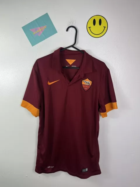 MENS NIKE ROMA ROME FOOTBALL SHIRT TOP SIZE SMALL RETRO GOOD CON ITALY 99p Start