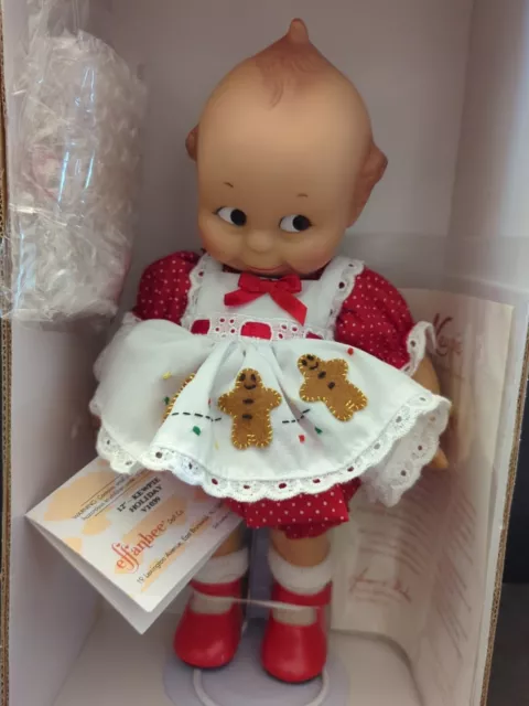 New in Box Effanbee Doll Company KEWPIE Holiday V1039 12" Doll with Stand