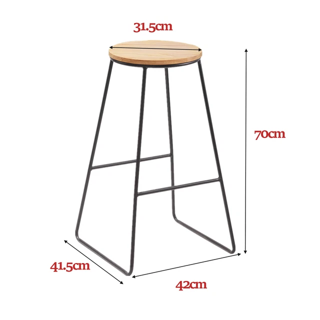 Lot de 2 Chaises de bar Tabourets hauts dossier Siège de cuisine 3