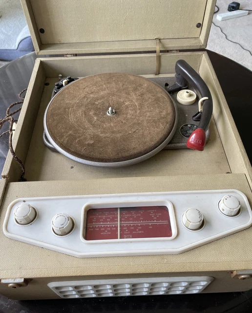 VINTAGE DECCA 1950'S Portrola Gramophone Record Player Radio portable ...