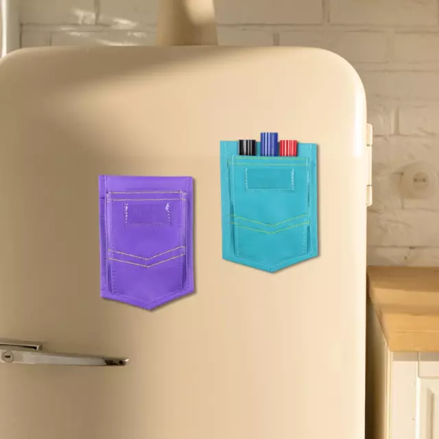 2 magnetische Whiteboard-Kühlschrank-Aufbewahrungstaschen-Stifthalter für