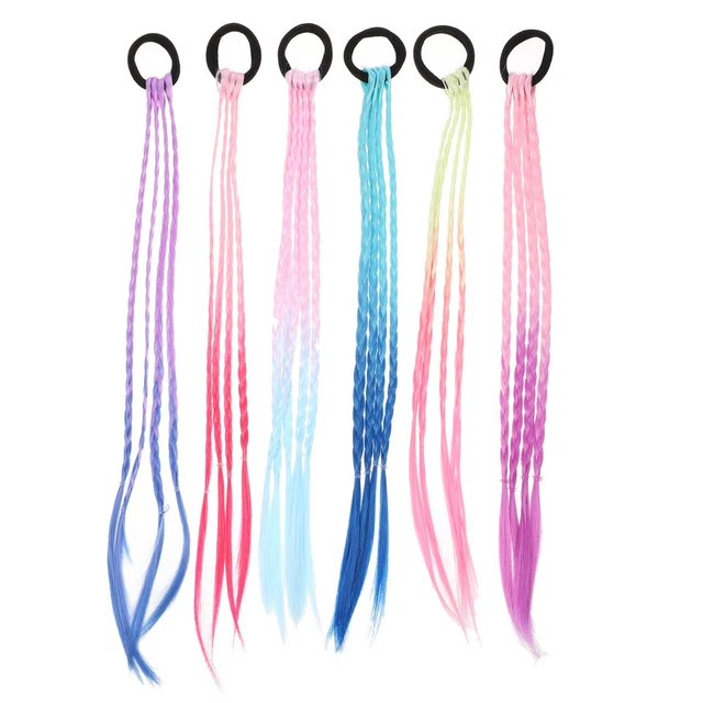 6pcs Costume Party Wig Colored Hair Extension - Colors lacefront wigs