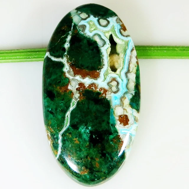 69.10 CT 23x43x6 mm Natural Chrysocolla Druzy Oval Cabochon Gemstone P66-26
