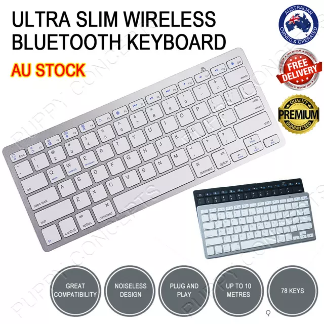 Ultra Slim Wireless Bluetooth Keyboard For Apple iPad iPhone Android Mac Windows