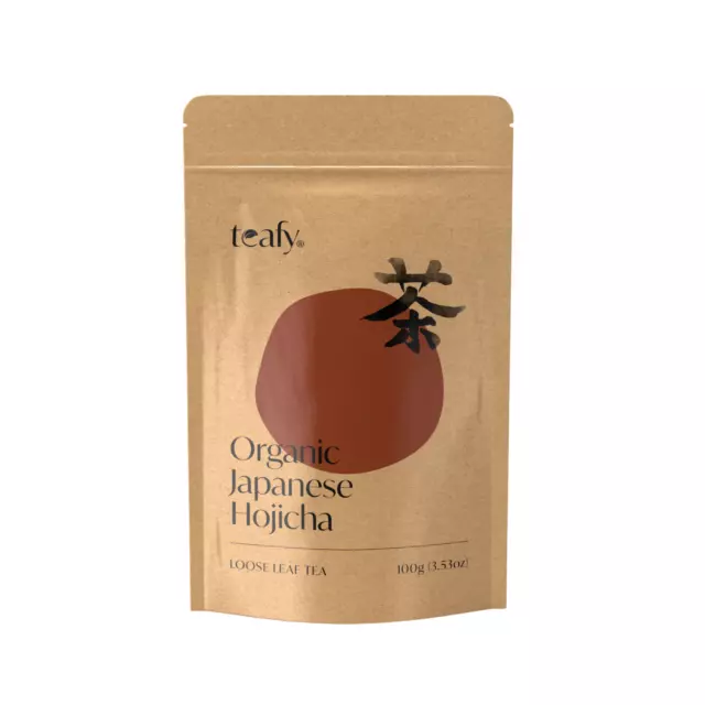 Teafy Organic Hojicha Roasted Green Tea Loose leaves From Shizuoka 100 Gram