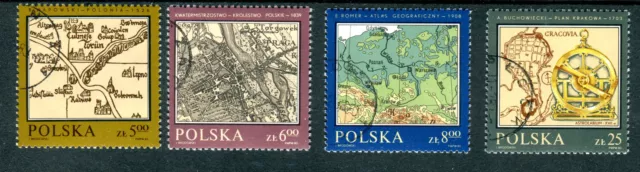 Briefmarken, Polen, Polska, Kpl Satz, Alte Karten, Fi.2696-99, 1982, gestempelt