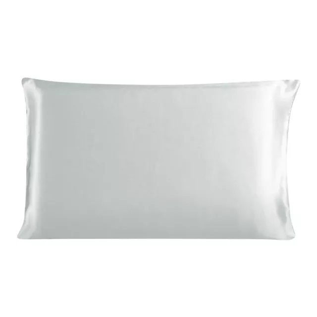 Funda de Almohada de Tejido de Seda de Morera 100% De Queen Gris-plata