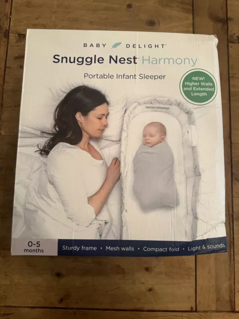 Baby Delight Snuggle Nest Dream Gray Portable Infant Convertible Bedside Sleeper