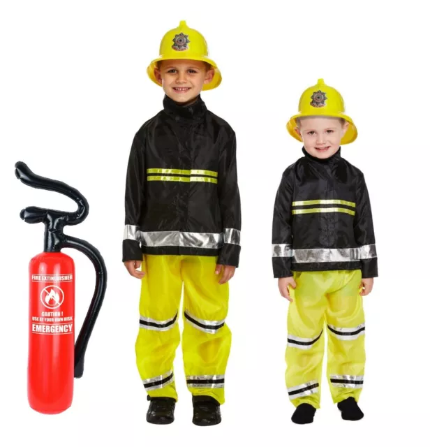 Jungen FEUERWEHRMANN FANCY KLEID KOSTÜM Feuerwehrmann Kinder Uniform Sam Notfall