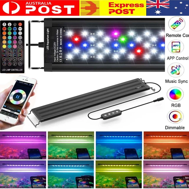 Aquarium Light RGBW Full Spectrum Bluetooth Music LED Fish Tank Lights 30-90cm