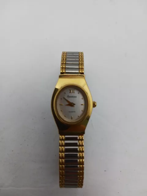 Vintage Armitron Now Watch Women Gold Tone Oval Dial Stretch Band New Battery