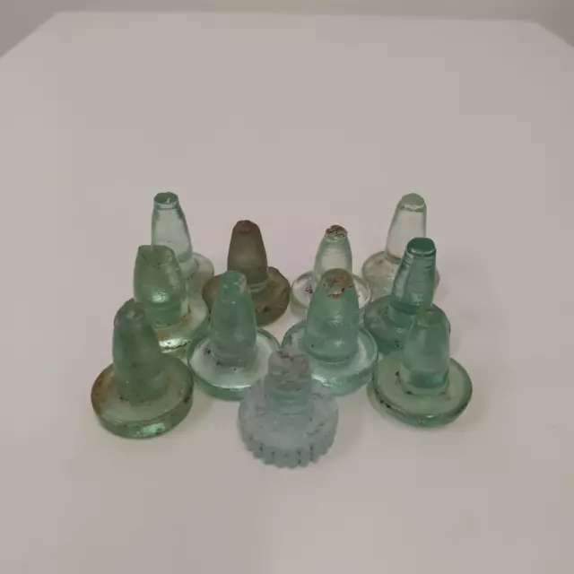 11 Victorian Green Glass Bottle Stoppers