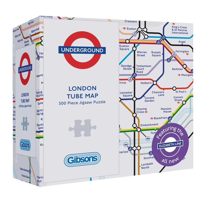 GIBSONS TFL LONDON Underground Tube Map Jigsaw Puzzle in Gift Box (500 Pieces) £13.19 PicClick UK