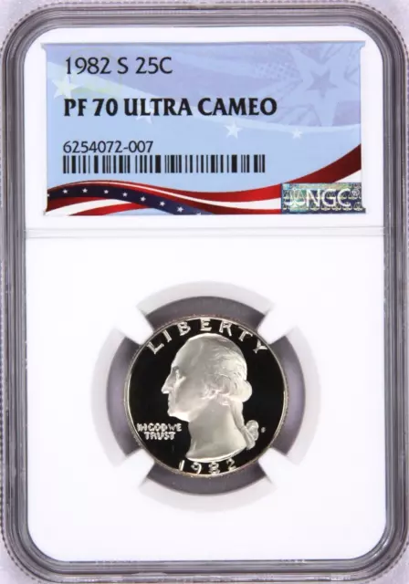 1982-S Washington Proof Quarter, Graded PF70UC by NGC - Registry Quality ~1B