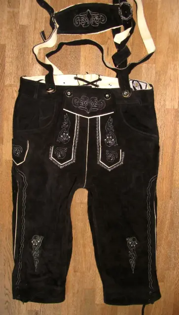 " Edelnice " Men's Costume/Traditional Costume Kniebund- Leather Pants Black