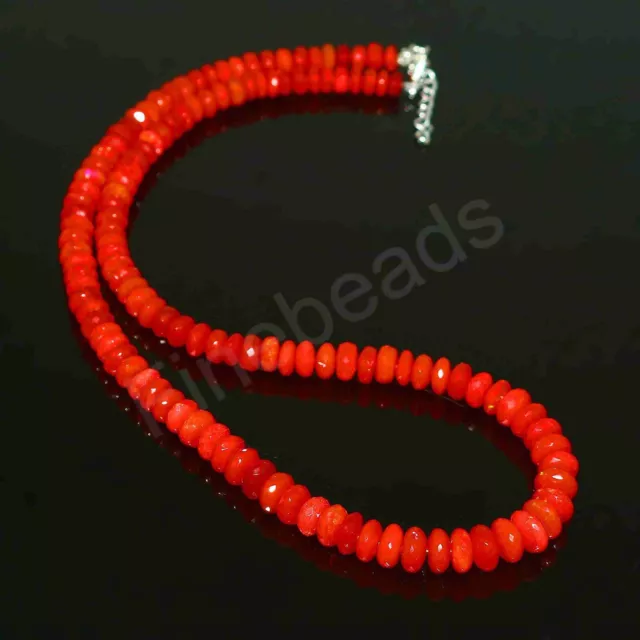 Natural Opal Gemstone Opal Beads Fire Faceted Opal Beaded Necklace Np-4709