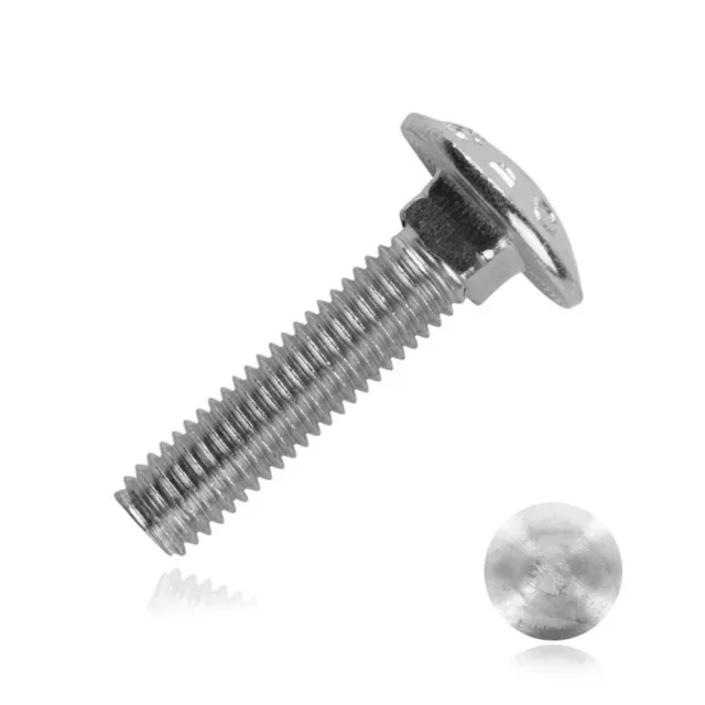 10x Boulon à Tête Bombé Avec Encolure Carrée M6x30 Inox A2 Filetage Complet din