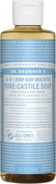 DR BRONNER'S PURE Castile Liquid Soap Baby Unscented 237ml $13.65 ...