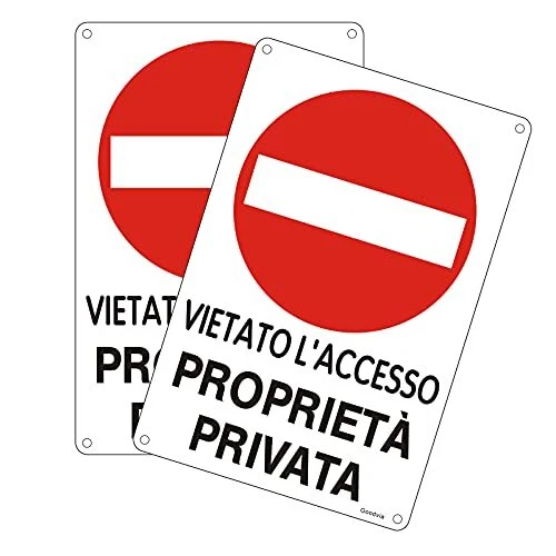 Cartello proprietà privata 30x20 cm - Proprietà privata vietato l