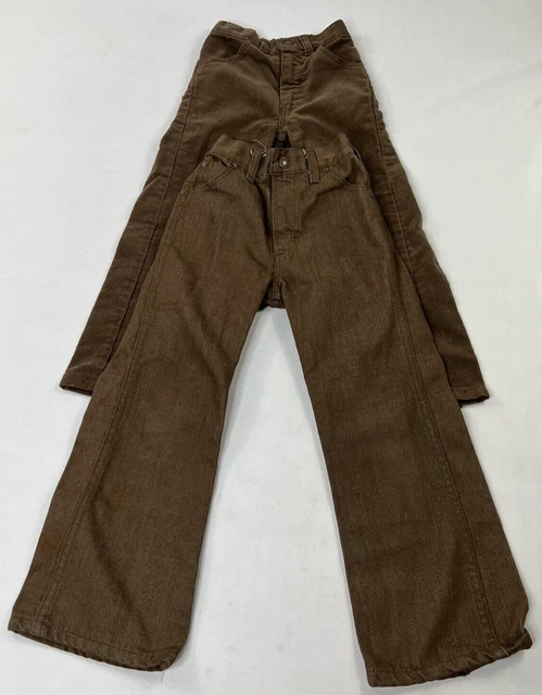 Vintage 70's Kids Bell Bottom Corduroy Pants Youth 6 Brown JCPenney Super Cord